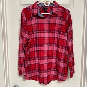 100% Cotton Flannel Button-down Shirt in Women’s 1X (16w - 18w)